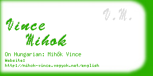 vince mihok business card